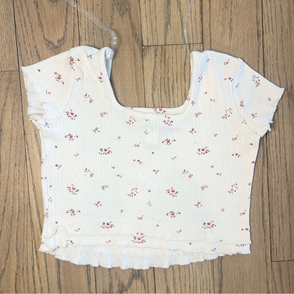 RSQ Tilly’s Girls Print Floral Rosette Crop Length Tee Size Large Girls Sizing - Picture 6 of 10